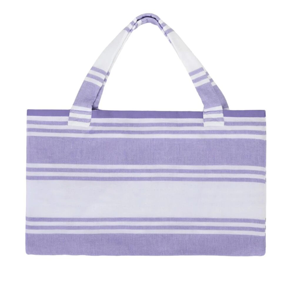 NWT Beach Towel 2-in-1 Tote Fold Up Bag Purple Summer Pool Beach Convertible